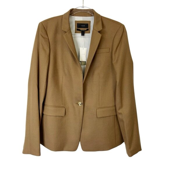 NEW J Crew Regent Blazer Jacket Women’s Size 8 Tall 8T Tan Wool Business Neutral
